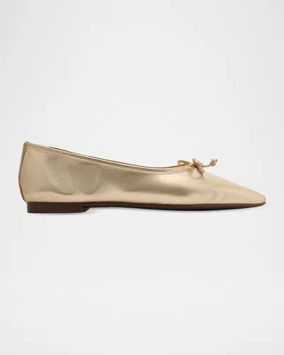 Schutz Arissa Metallic Leather Ballerina Flats In Gold
