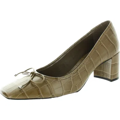 Schutz Arissa Mid-block Womens Metallic Leather Block Heels