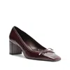 Schutz Arissa Croco Bow Square-toe Pumps In Red