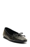 Schutz Arissa Studs Womens Studded Leather Ballet Flats In Black W Studs