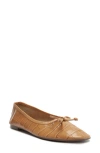 Schutz Arissa Square Toe Ballet Flat In Honey Peach