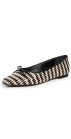 Schutz Women's Arissa Straw Slip On Flats In Black