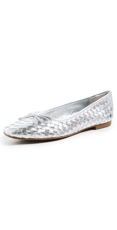 Schutz Arissa Woven Flats Prata In 银色
