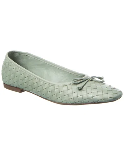 Schutz Arissa Woven Leather Flat In Green