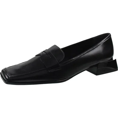 Schutz Ashton Womens Leather Slip On Loafers In Black