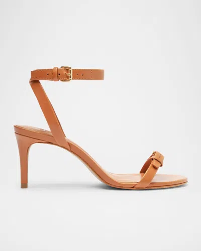 SCHUTZ AURORA LEATHER ANKLE-STRAP SANDALS