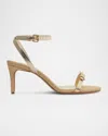 Schutz Aurora Metallic Ankle-strap Sandals In Gold