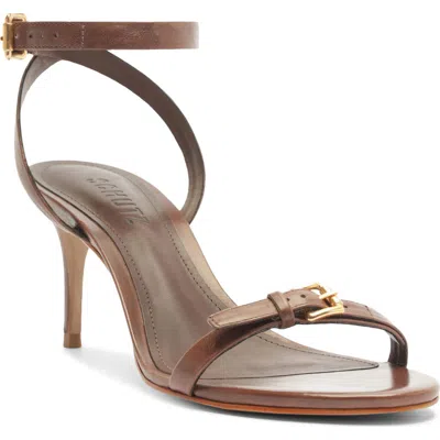Schutz Aurora Mid Ankle Strap Sandal In Brown