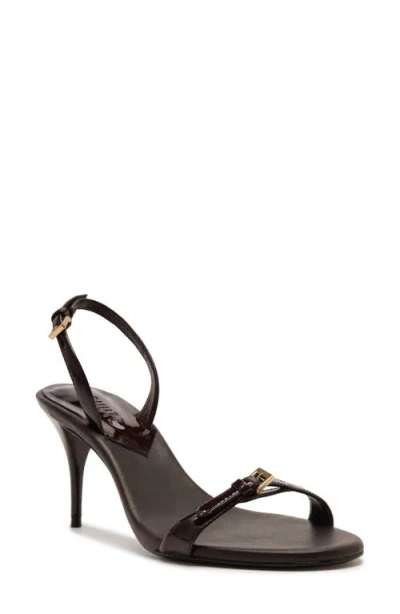 Schutz Aurora Mid Slingback Sandal In Brown