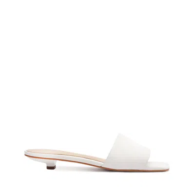 Schutz Avery Patent Leather Sandal In White