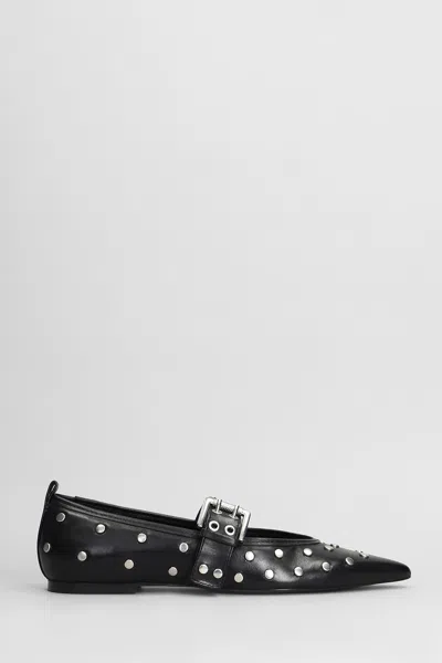 Schutz Ballet Flats In Black Leather