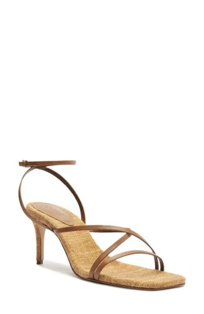 Schutz Bari Ankle Strap Sandal In Caramel Coffee