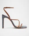Schutz Bari Strappy Leather Sandals In Miele
