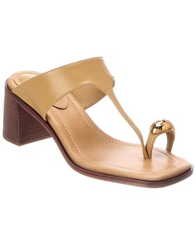 Schutz Bennett Leather Sandal In Animal Print