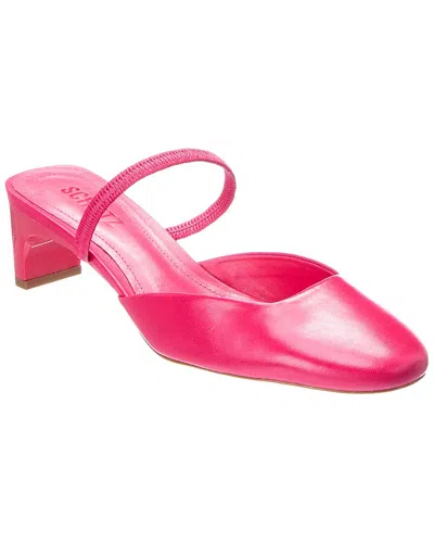 Schutz Bertie Mid Block Leather Pump In Yellow