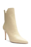 Schutz Mikki Leather Pointed-toe Booties In Eggshell