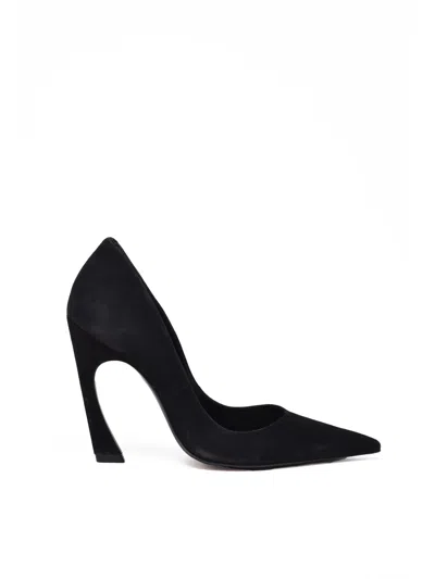 Schutz Black Suede Pointed Pumps