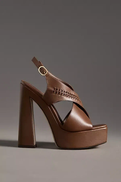 SCHUTZ BLAKE CROSS-STRAP PLATFORM HEELS