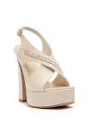 Schutz Blake Slingback Platform Sandal In Beige