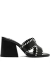 Schutz Braided Heeled Mules In Black