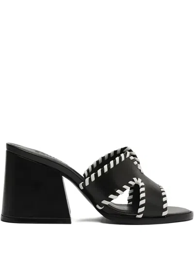 Schutz Braided Heeled Mules In Black