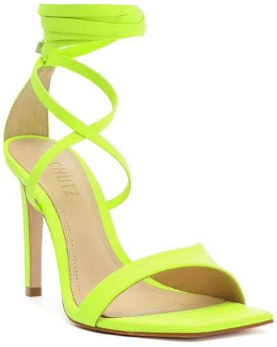 Schutz Bryce Leather-trim Sandal In Green