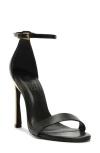 Schutz Cadey-lee Curve Ankle Strap Sandal In Black/gold