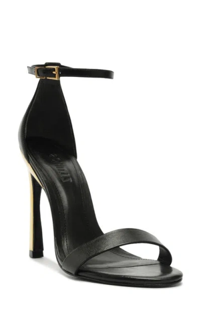 Schutz Cadey-lee Curve Ankle Strap Sandal In Dark Black