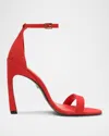 Schutz Cadey-lee Curve Ankle Strap Sandal In Red Berry