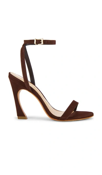 Schutz Cadey-lee Curve Lace Sandal In Brown
