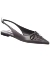 Schutz Cady Ballet Leather Slingback Flat In Black
