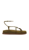 Schutz Calabria Mid Sandal In Matcha