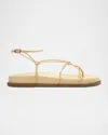 Schutz Calabria Strappy Leather Sporty Sandals In Beige