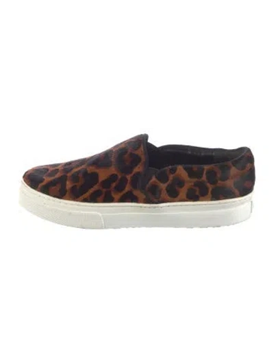 Pre-owned Schutz Calf Hair Animal Print Sneakers In Multicolor