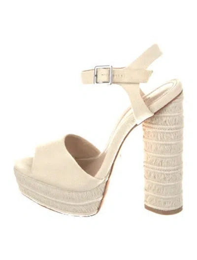 Pre-owned Schutz Canvas D'orsay Pumps In Neutral