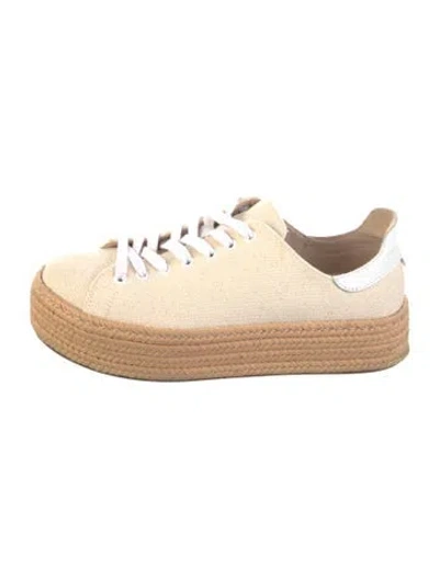Pre-owned Schutz Canvas Espadrille Sneakers In Neutrals