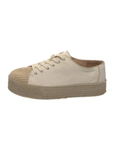 Pre-owned Schutz Canvas Espadrille Sneakers In Neutrals