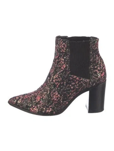 Pre-owned Schutz Canvas Printed Chelsea Boots In Multicolor