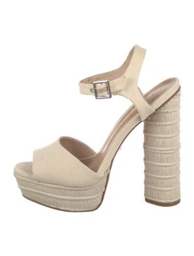 Pre-owned Schutz Canvas Pumps In Neutral