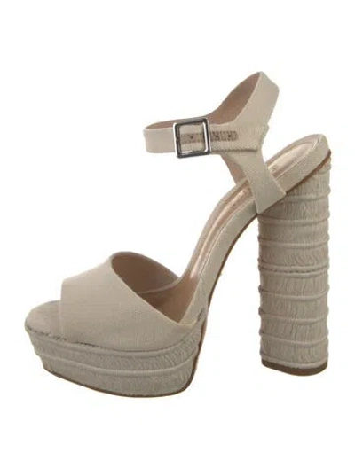 Pre-owned Schutz Canvas Pumps In Neutrals
