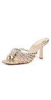Schutz Capri Heeled Sandals Platina/silver In Natural Nibs