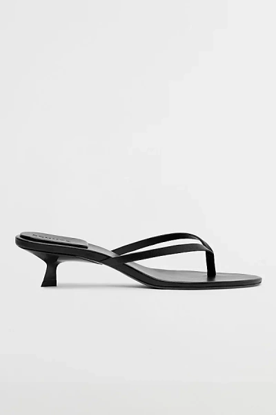 Schutz Carolyn Heeled Thong Sandal In Black, Women's At Urban Outfitters In Black