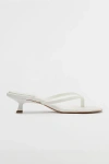 Schutz Carolyn Leather Thong Kitten Sandals In White