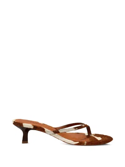 Schutz Carolyn Thong Heel Pumps In Brown
