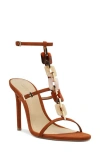 Schutz Cassandra Chain Ankle Strap Sandal In Camel