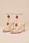 Schutz Cassandra Platina Metallic Ankle Strap High Heel Sandals In Gold