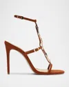 Schutz Cassandra Chain Ankle Strap Sandal In Camel