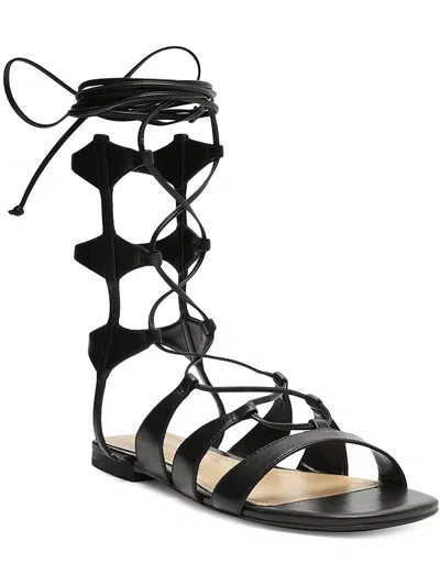 Schutz Cassia Flat Womens Caged Gladiator Casual Gladiator Sandals In Black