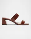 Schutz Chantal Patent Two-band Slide Sandals In Multi
