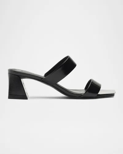 Schutz Chantal Patent Two-band Slide Sandals